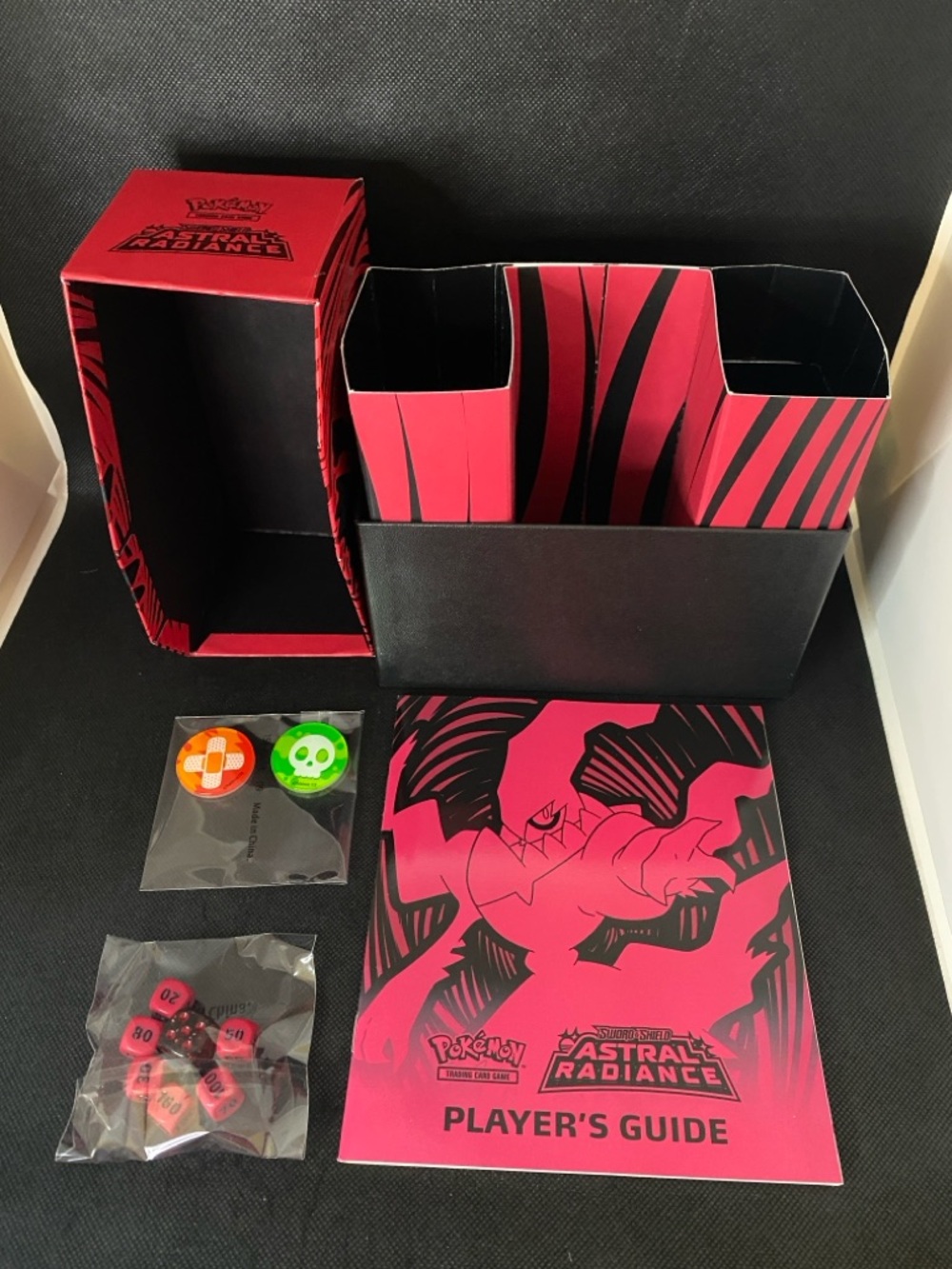 OPENED Pokemon Astral Radiance Elite Trainer Box dice markers player’s guide ETB